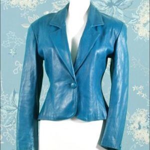 Jewel colored 1980s leather coat